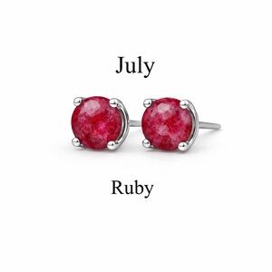 3mm Ruby Stud Earrings | July Birthstone